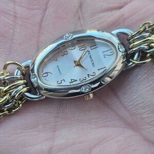 Rumours Women Wristwatch Silver/Gold Tone Chain Band Analog Quartz Wrist Watch